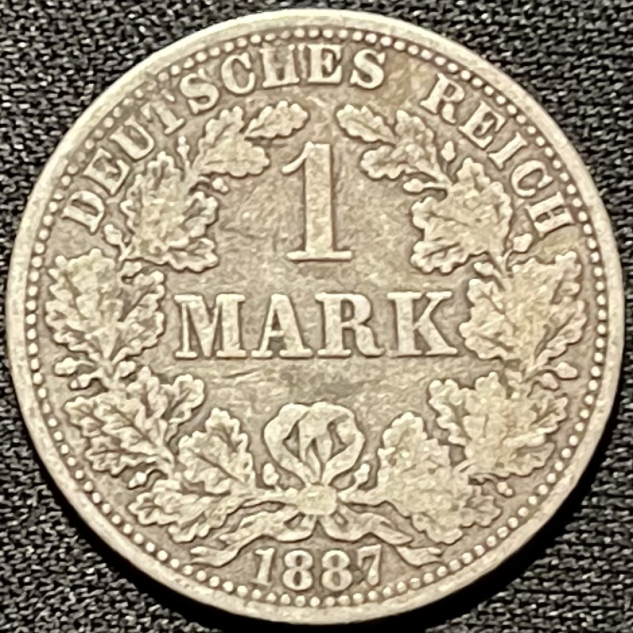 紫瑗钱币——第260期拍卖 德国 1887年 A版 第二帝国 短翅 1马克 5.5克 0.9银