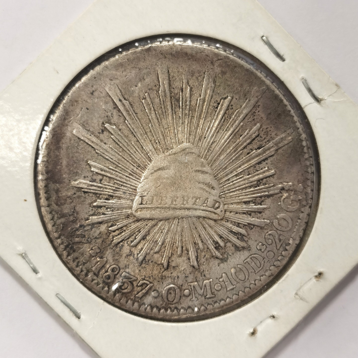 博洋堂世界钱币拍卖第019期（全场包邮） 墨西哥 花边鹰洋 萨斯特卡斯 Zs1837 8里亚尔 打制优秀