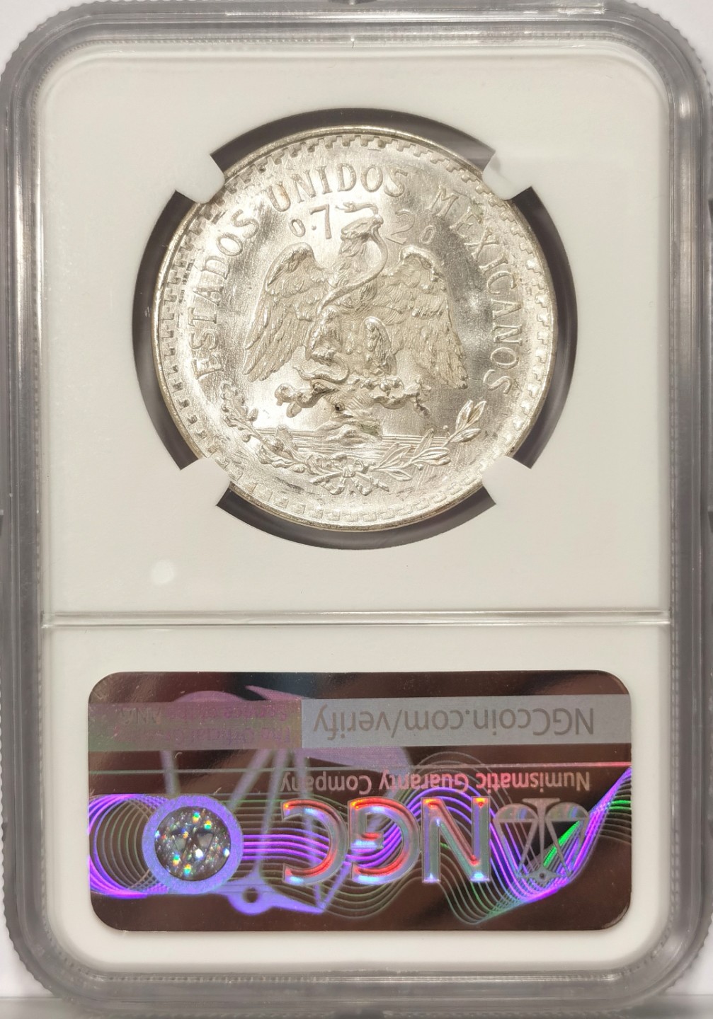 博洋堂世界钱币拍卖第019期（全场包邮） NGC MS66 墨西哥1943年1比索银币 出厂原卷状态 凝霜光强 有镜面感 高分值得收藏