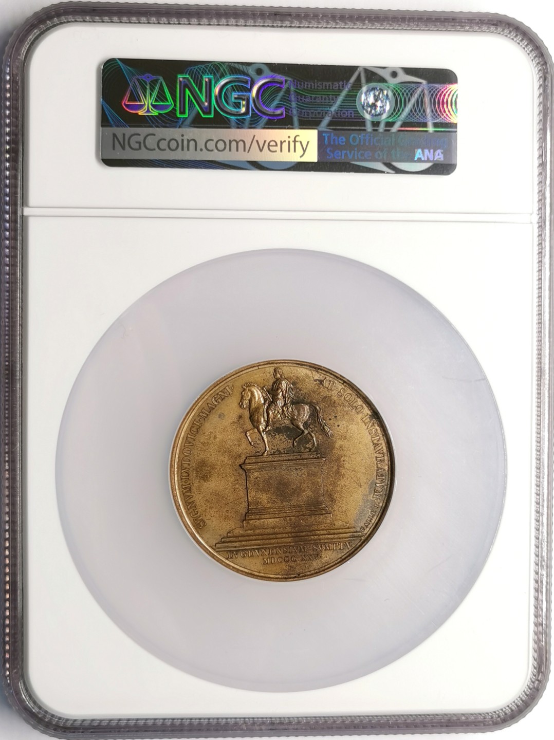 凡希社世界钱币微拍第二百三十二期 1825太阳王路易十四青铜雕塑落成纪念大铜章NGC-MS61