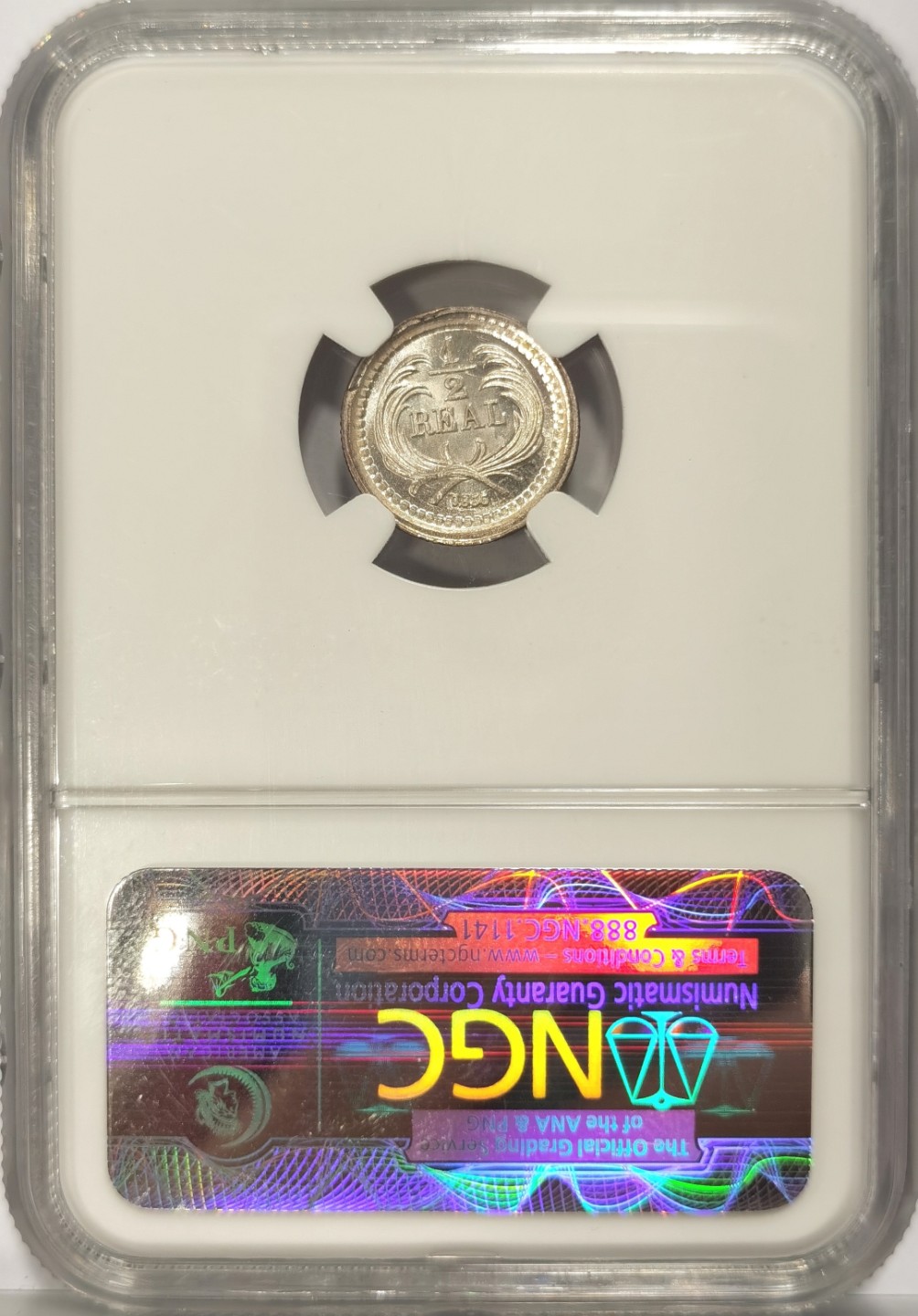 博洋堂世界钱币拍卖第019期（全场包邮） NGC MS66 危地马拉1879年1/2R银币 季军分