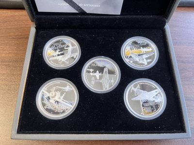 【海寧潮】拍卖第六十四期 - 【海寧潮】图瓦卢2008年二战战斗机5枚纪念彩色银币5盎司纯银