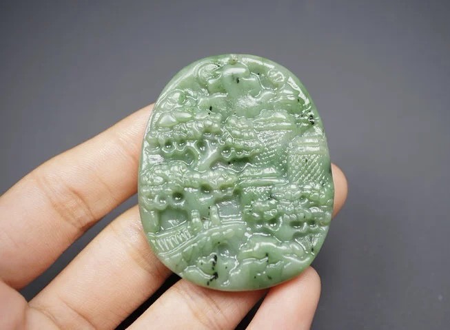 ｜冷门出品｜精选专拍·第贰拾场· 和田碧玉｜苏工精雕·山水重楼挂件