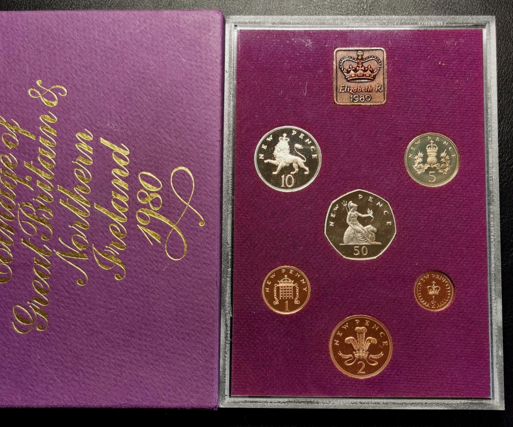 凡希社世界钱币微拍第二百三十二期 1980英国十进制套币精铸PS原厂盒证！