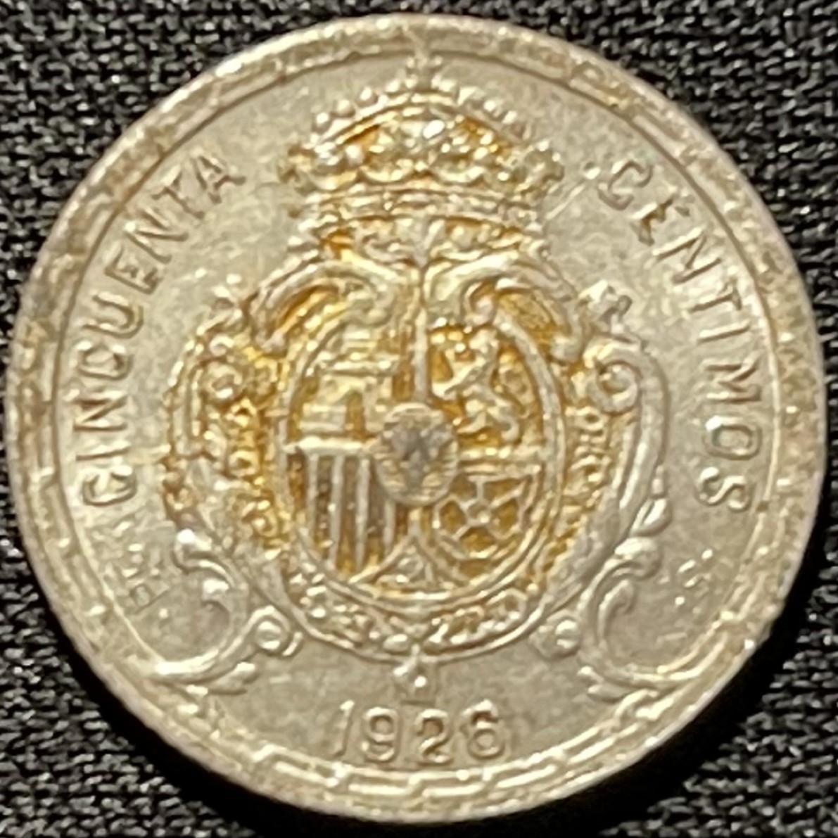 紫瑗钱币——第260期拍卖 西班牙 1926年 阿方索十三世 50分 2.5克 0.835银