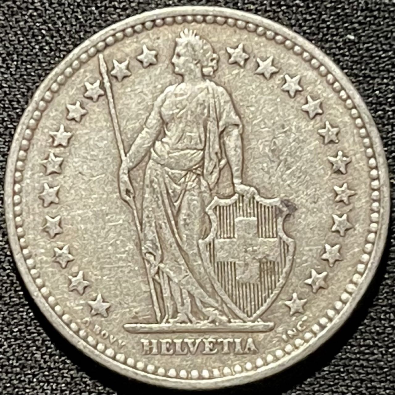 紫瑗钱币——第260期拍卖 瑞士 1920年 赫尔维蒂亚 1法郎 5克 0.835银