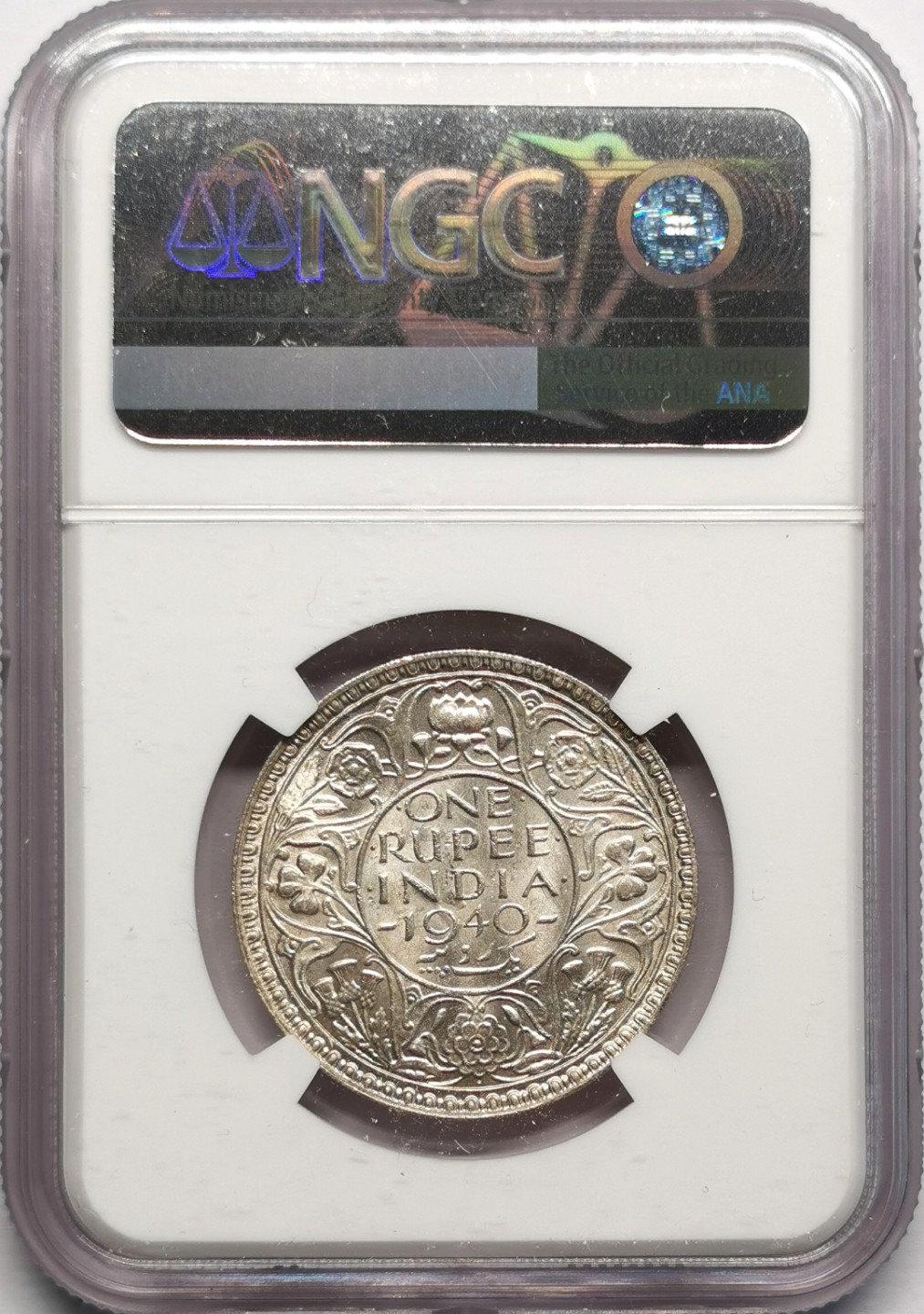 凡希社世界钱币微拍第二百三十二期 1940英属印度乔六卢比NGC-MS63