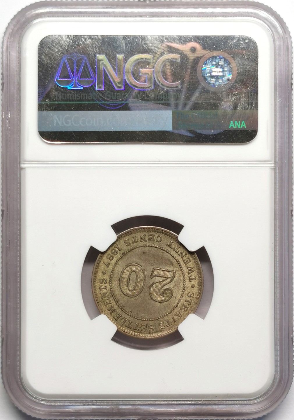 凡希社世界钱币微拍第二百三十二期 荐！1887海峡殖民地小维20分银毫NGC-MS63好年份品相难得！