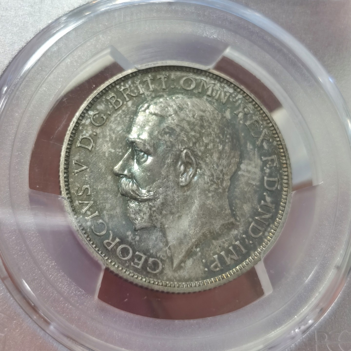 博洋堂世界钱币拍卖第019期（全场包邮） PCGS PR66 英国1911年乔五精制弗洛林，幻彩包浆，镜面效果强烈！