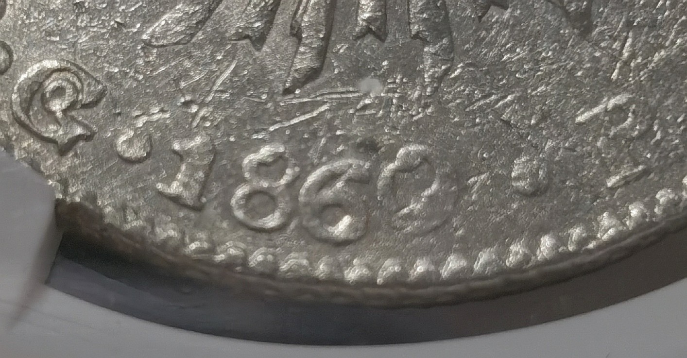 博洋堂世界钱币拍卖第019期（全场包邮） NGC AU 墨西哥1860/59年GO PF版花边鹰洋