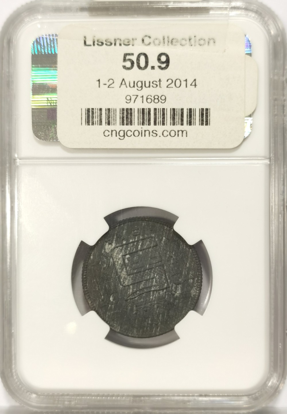 博洋堂世界钱币拍卖第019期（全场包邮） Lissner比利时旧藏系列 NGC MS62 比利时1944年5法郎，FRENCH版，来自2014年拍卖会编号50.9