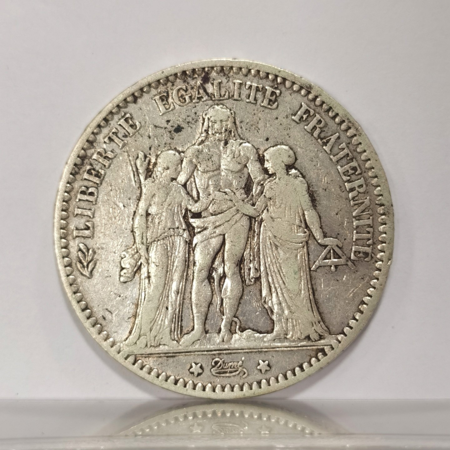 博洋堂世界钱币拍卖第019期（全场包邮） 1875年法国大力神5法郎银币