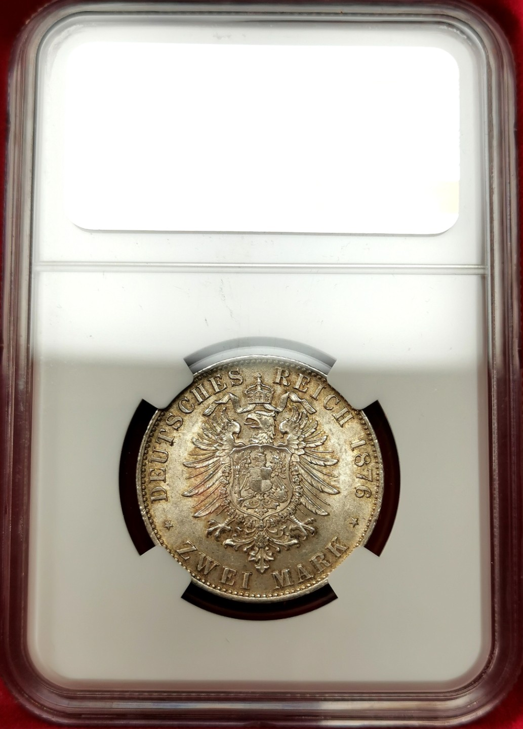 凡希社世界钱币微拍第二百三十二期 1876D巴伐利亚短翅2马克NGC-MS62稀少！