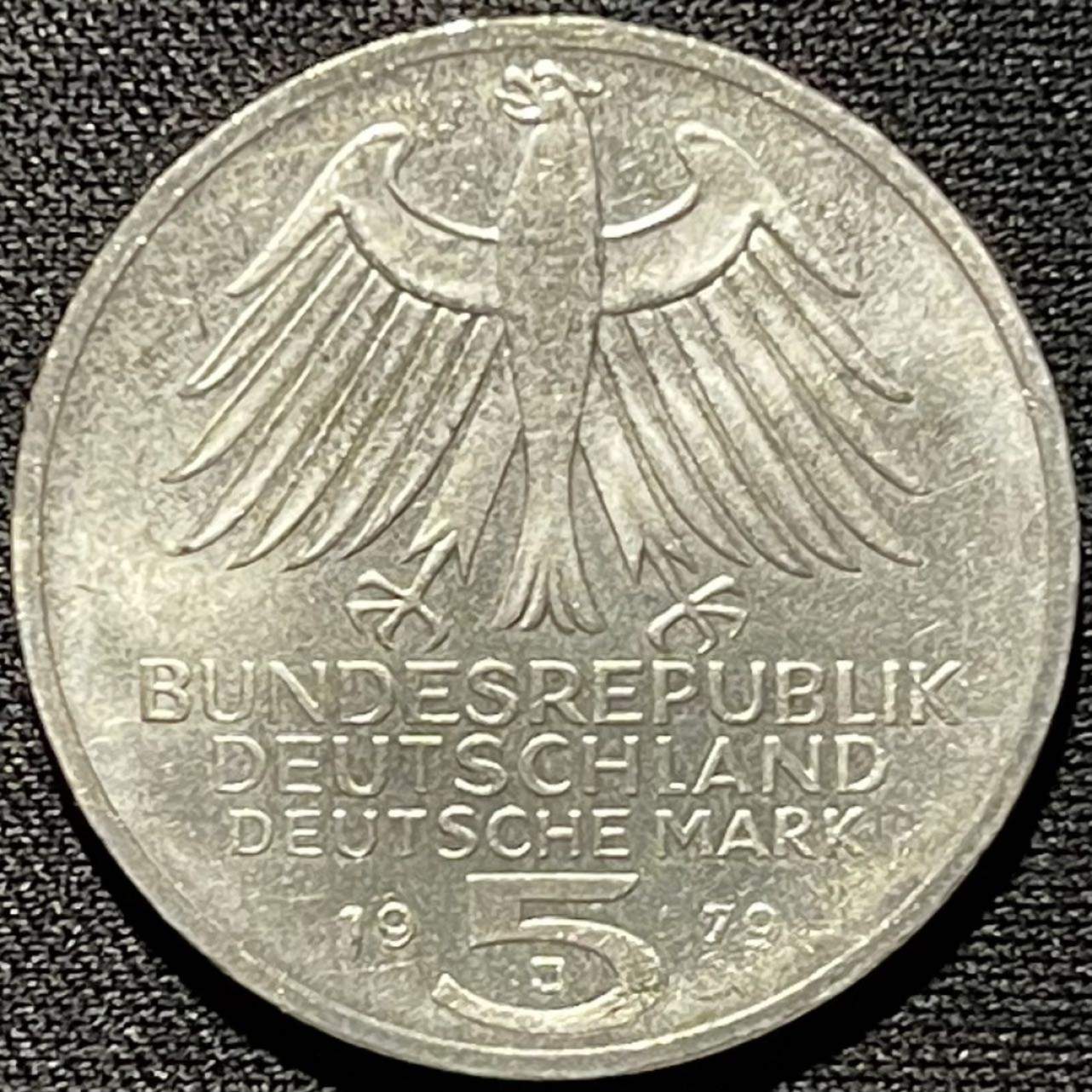 紫瑗钱币——第260期拍卖 联邦德国 1979年 D厂 德国考古学会诞辰125周年 5马克 11.2克 0.625银 UNC