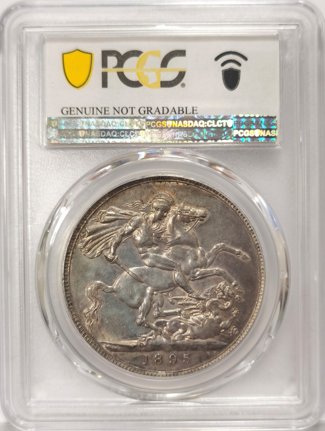 博洋堂世界钱币拍卖第019期（全场包邮） PCGS UNC 英国1895年披纱马剑大银，深打好状态，好想质问评级师…
