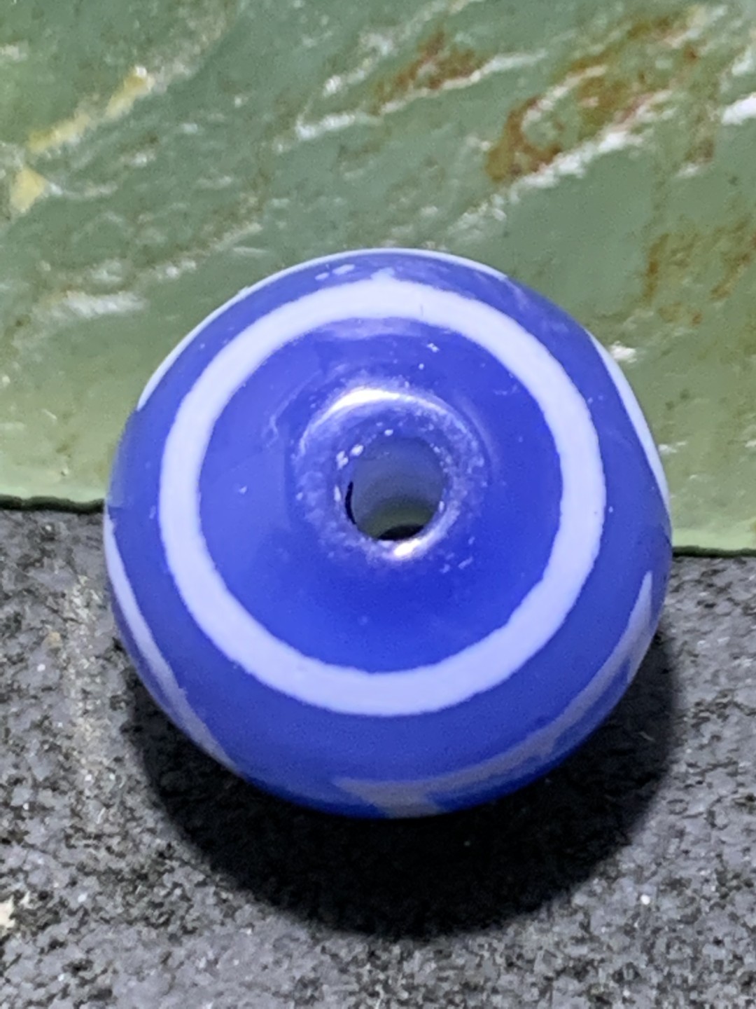 仅此一颗，精美藏传蓝玉髓天地天珠一颗，