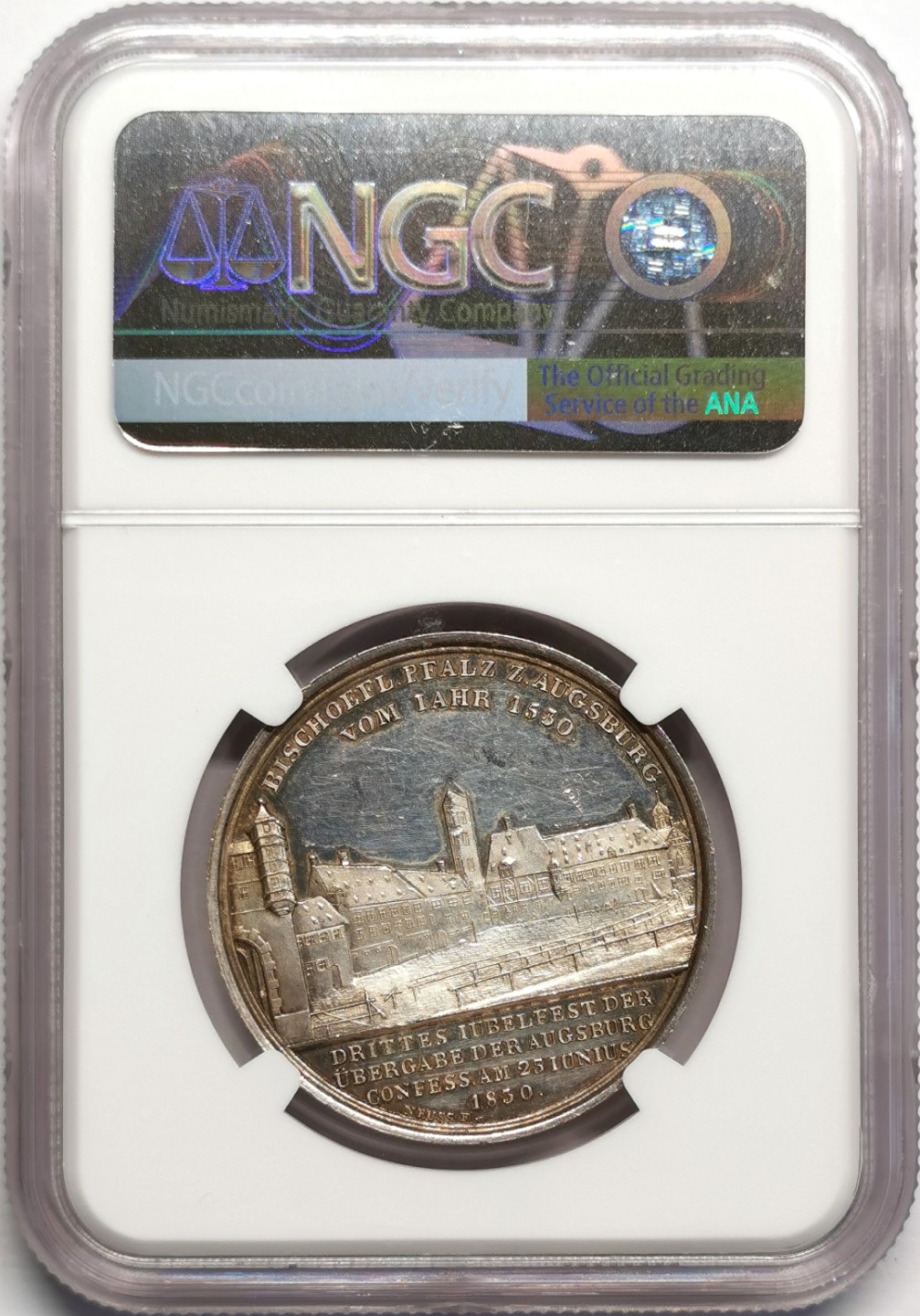 凡希社世界钱币微拍第二百三十二期 1830德国奥格斯堡宗教合约纪念银章NGC-UNCD