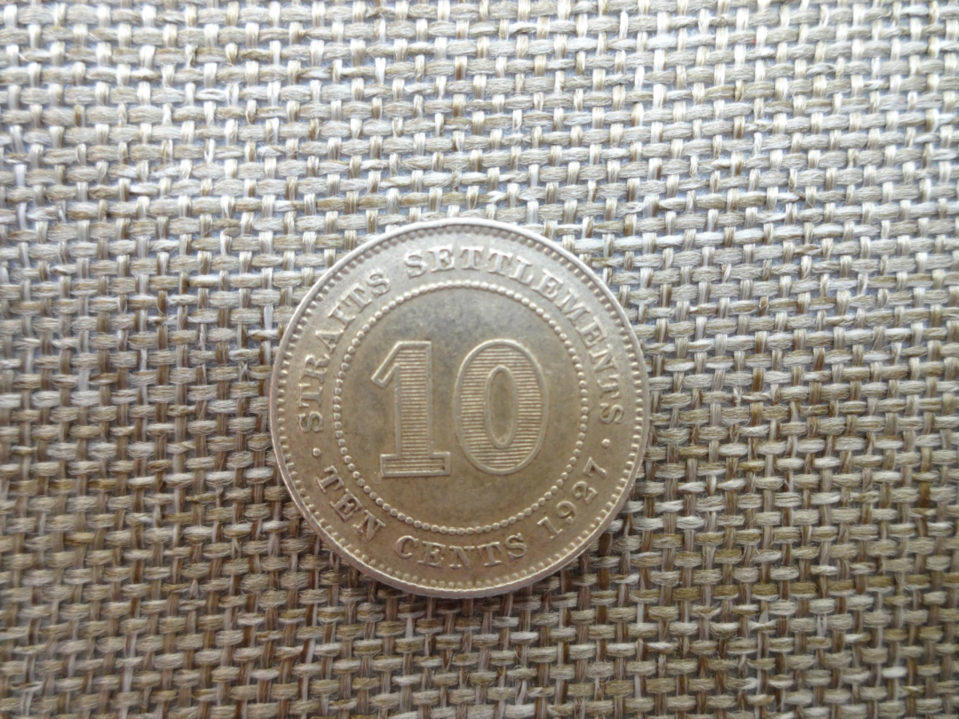 娃娃家-三月、第六场 英属海峡殖民地乔治五世头像带光好品10分银币- 1枚起拍