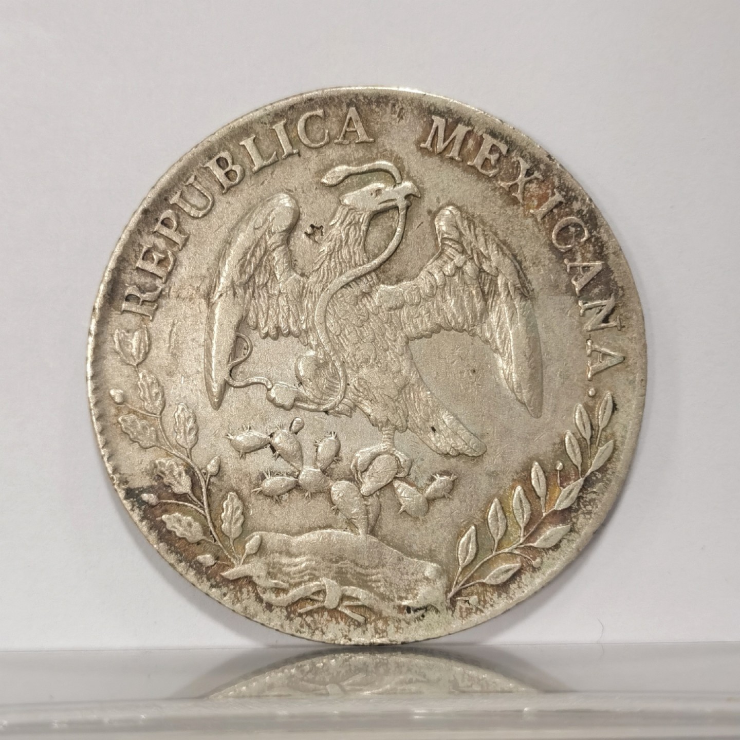 博洋堂世界钱币拍卖第019期（全场包邮） 1894年墨西哥花边鹰洋，有戳