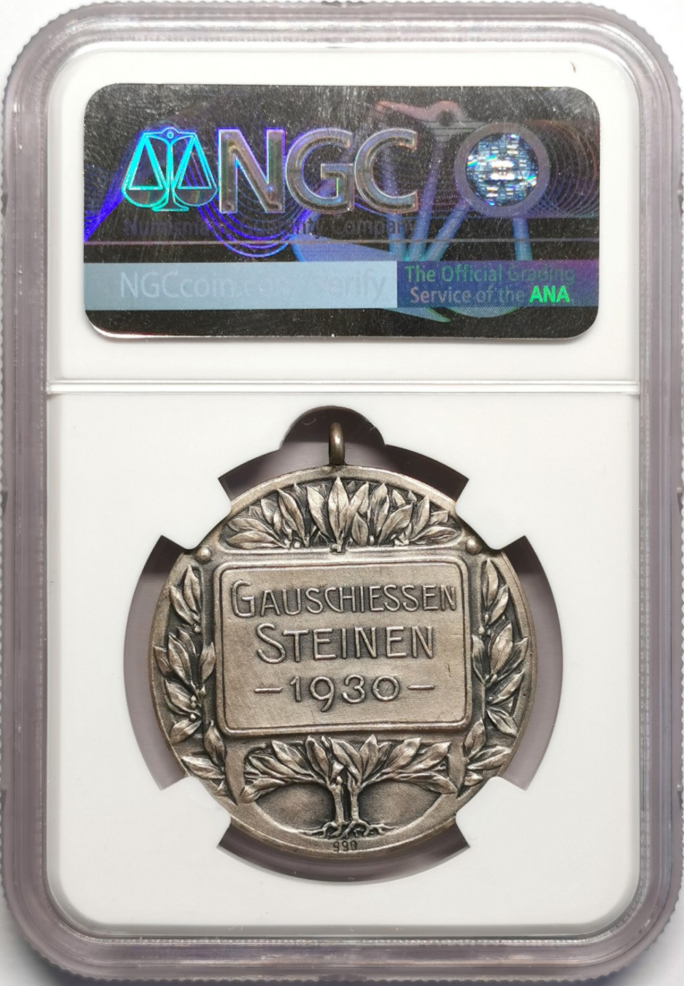 凡希社世界钱币微拍第二百三十二期 1930德国斯坦宁射击节纪念银章NGC-MS64
