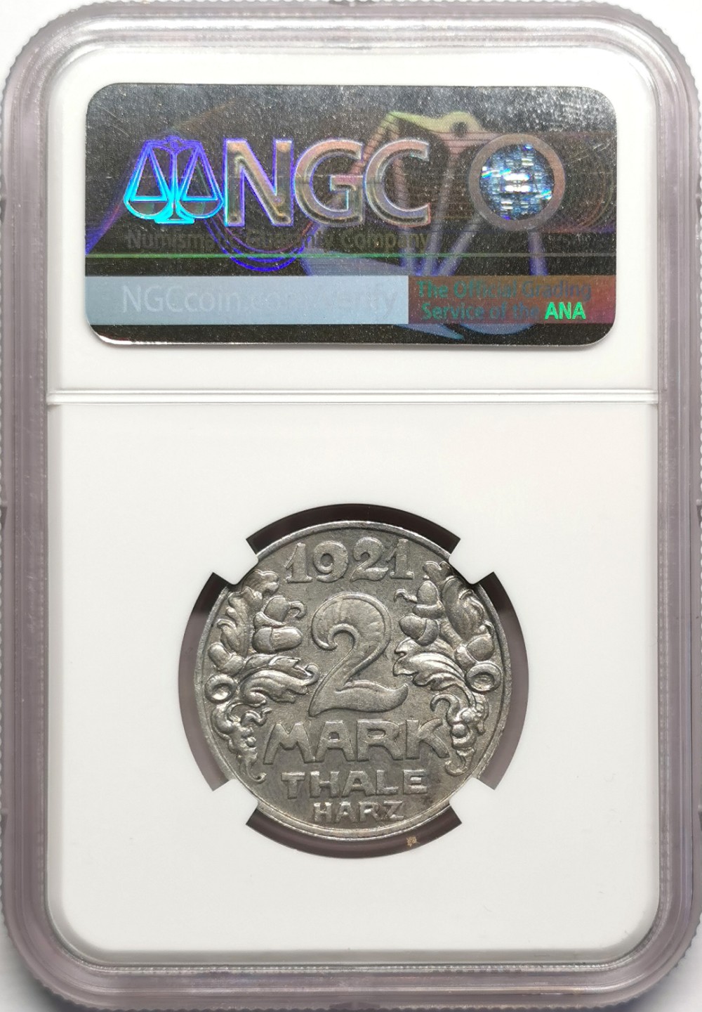 凡希社世界钱币微拍第二百三十二期 1921德紧塔勒哈茨2马克铝币NGC-MS64