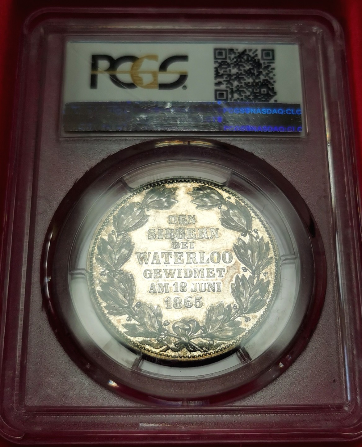 凡希社世界钱币微拍第二百三十二期 1865汉诺威滑铁卢纪念泰勒PCGS-MS61淡色五彩！