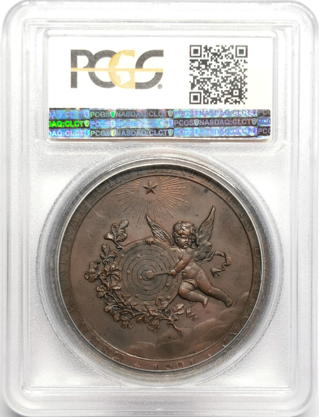 凡希社世界钱币微拍第二百三十二期 1891瑞士伯格道夫射击节纪念铜章PCGS-SP63