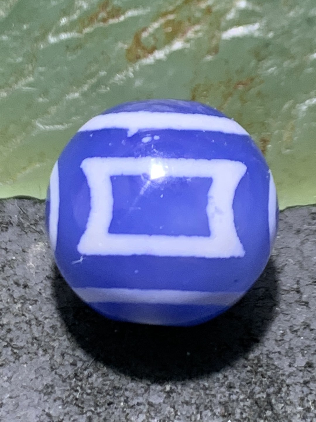 仅此一颗，精美藏传蓝玉髓天地天珠一颗，