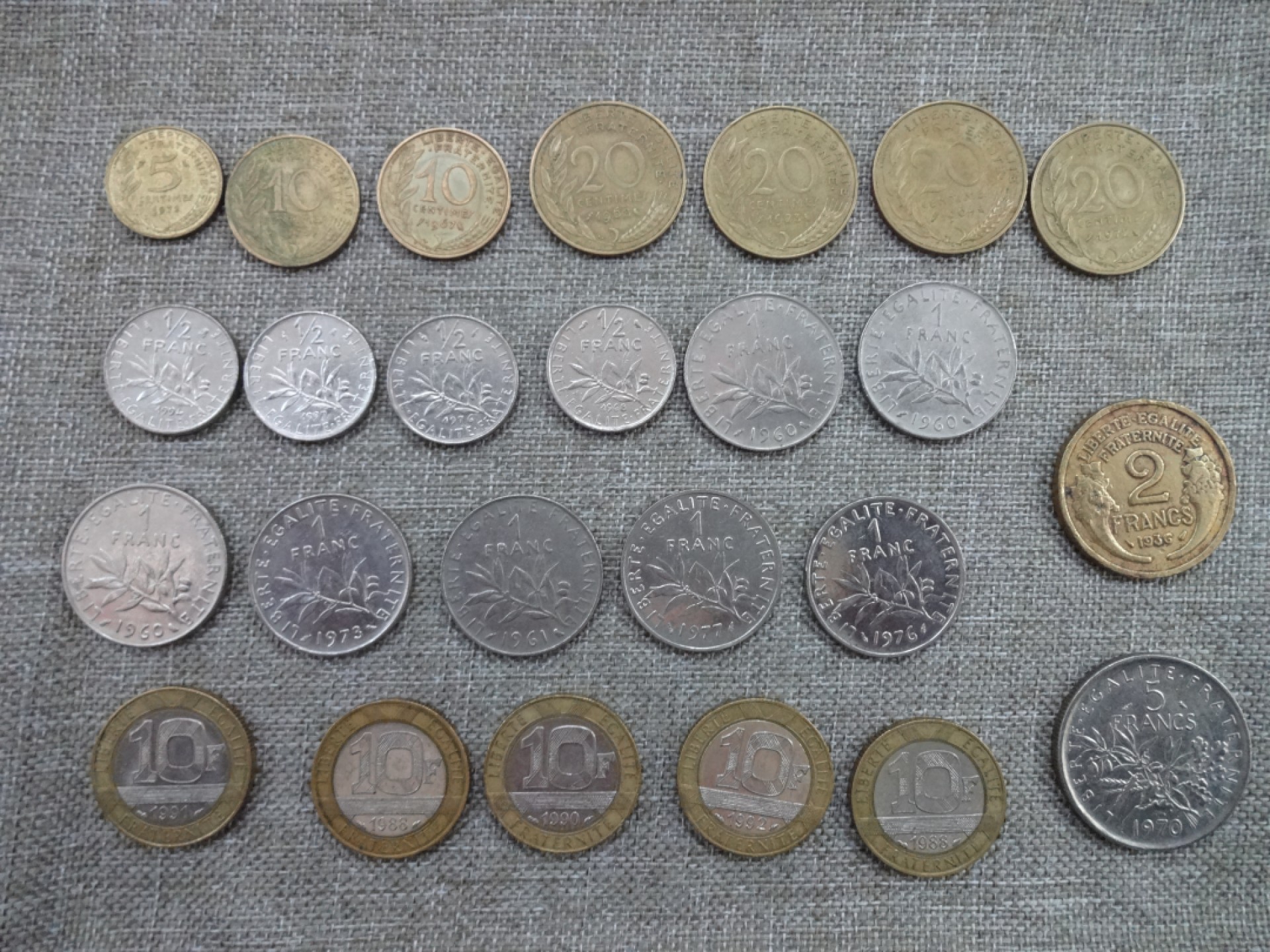 娃娃家-三月、第六场 法国生丁，法郎散币-25枚起拍