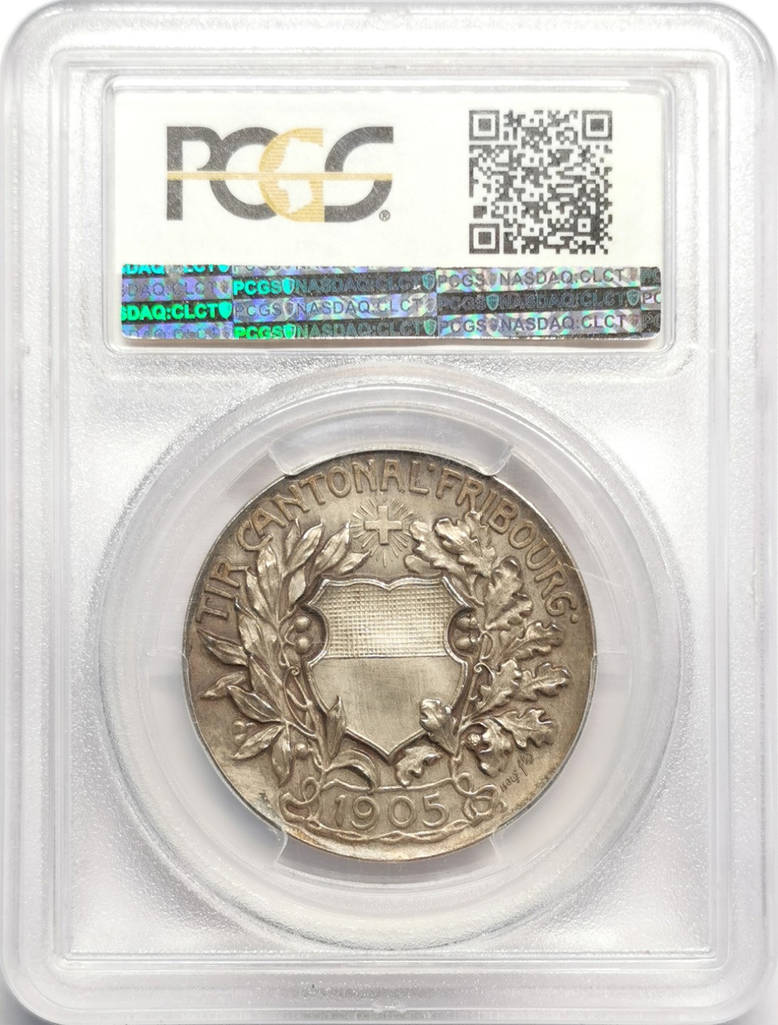 凡希社世界钱币微拍第二百三十二期 1905瑞士弗莱堡射击节纪念银章PCGS-SP64