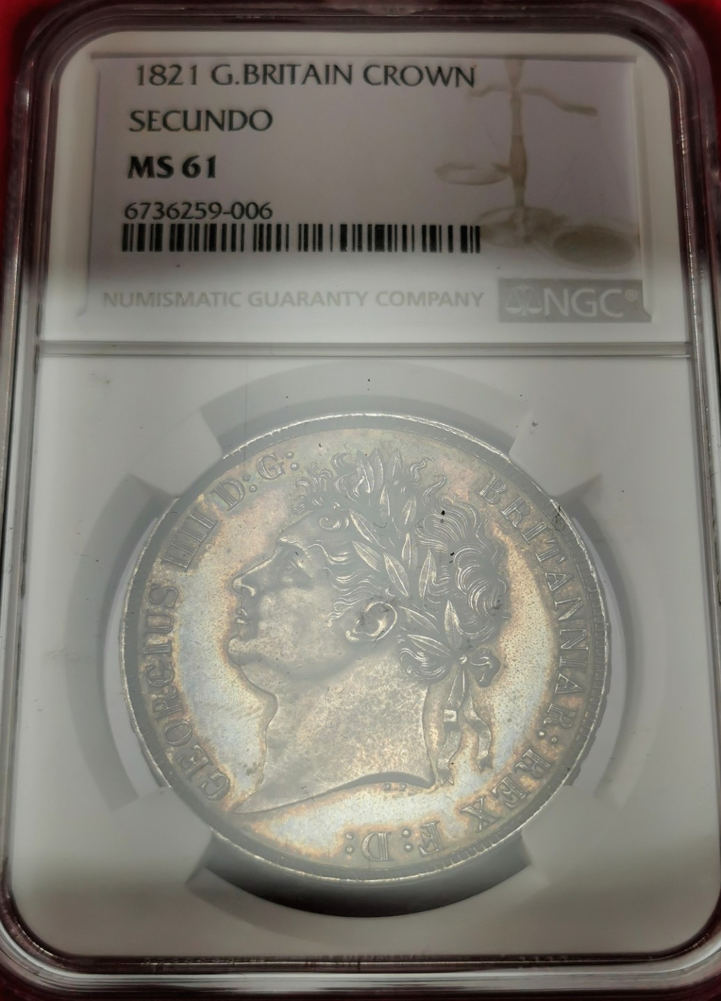 凡希社世界钱币微拍第二百三十二期 荐！1821英国乔四马剑大银NGC-MS61香槟金色包浆迷人！