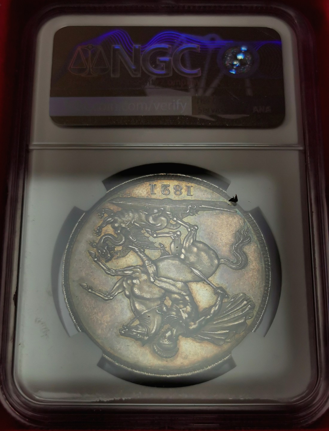 凡希社世界钱币微拍第二百三十二期 荐！1821英国乔四马剑大银NGC-MS61香槟金色包浆迷人！