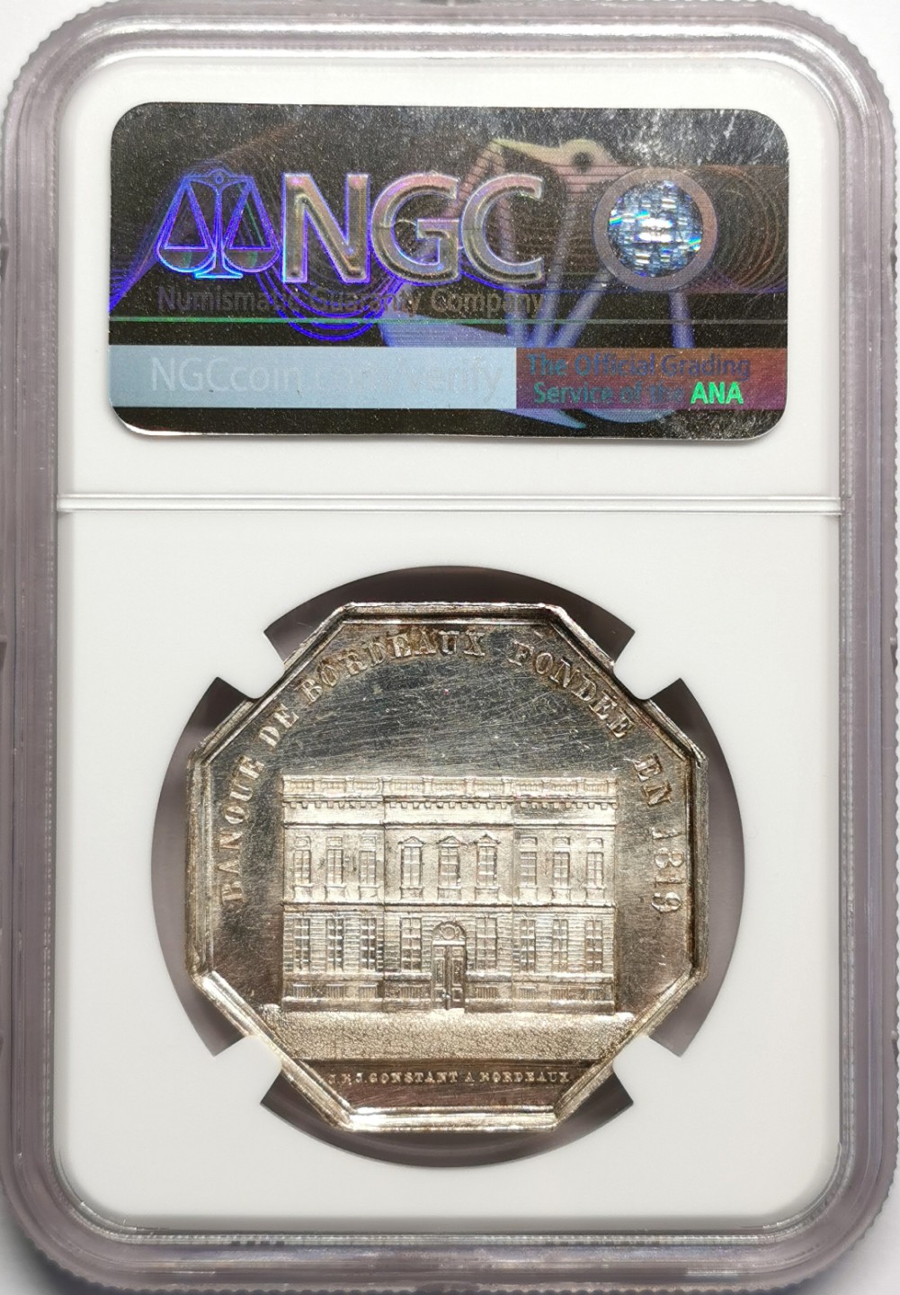 凡希社世界钱币微拍第二百三十二期 1924德国齐柏林飞艇环球飞行纪念银章NGC-MS61