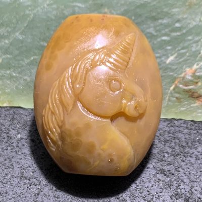 精美战国红玛瑙雕刻独角兽勒子一颗！ - 精美战国红玛瑙雕刻独角兽勒子一颗！