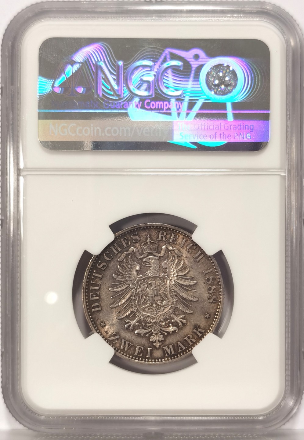 博洋堂世界钱币拍卖第019期（全场包邮） NGC MS63 1888年德国普鲁士弗里德里希三世2马克银币