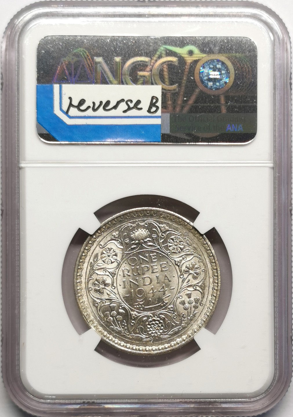 凡希社世界钱币微拍第二百三十二期 1944英属印度乔六卢比NGC-MS62