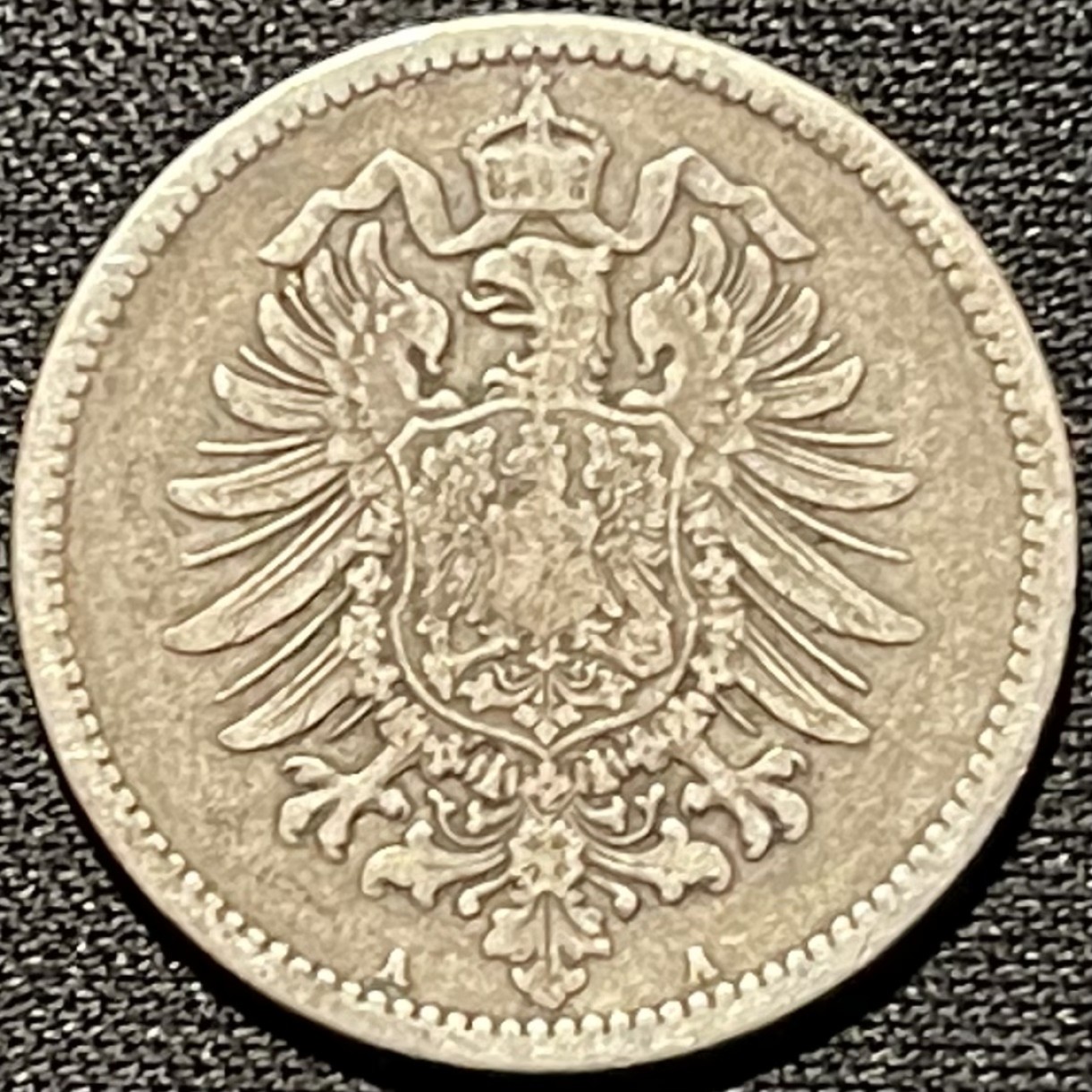 紫瑗钱币——第260期拍卖 德国 1887年 A版 第二帝国 短翅 1马克 5.5克 0.9银