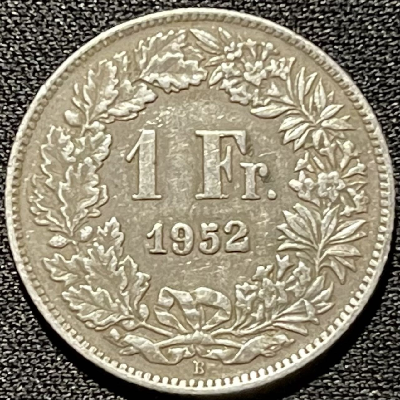 紫瑗钱币——第260期拍卖 瑞士 1952年 赫尔维蒂亚 1法郎 5克 0.835银