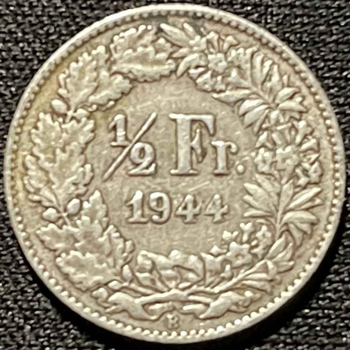 紫瑗钱币——第260期拍卖 瑞士 1944年 赫尔维蒂亚 1/2法郎 2.5克 0.835银