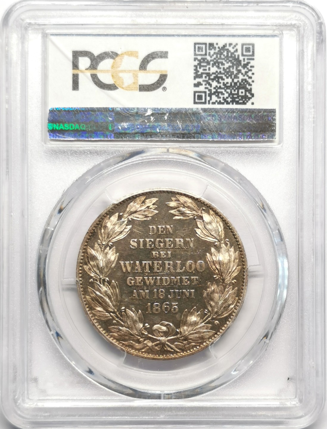 凡希社世界钱币微拍第二百三十二期 1865汉诺威滑铁卢纪念泰勒PCGS-MS61淡色五彩！