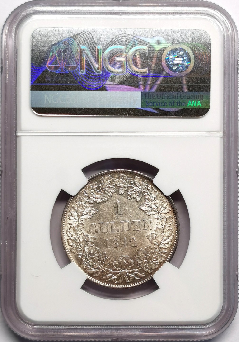 凡希社世界钱币微拍第二百三十二期 1842巴伐利亚路德维希一世1盾银币NGC-MS61