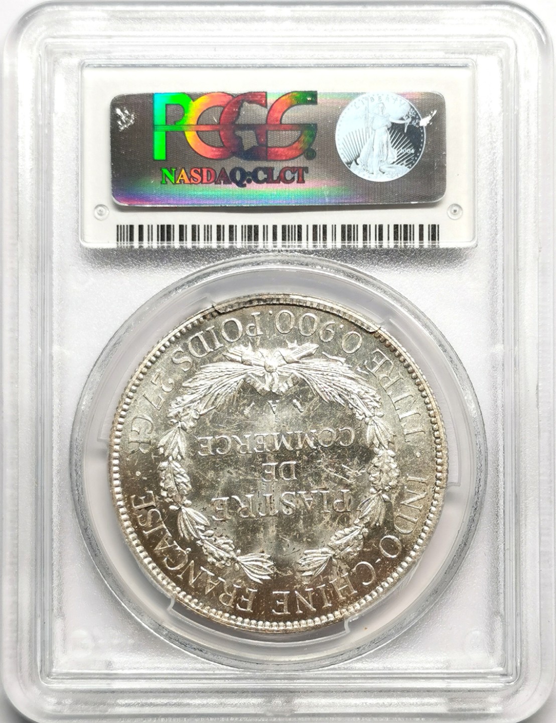 凡希社世界钱币微拍第二百三十二期 稀！1907A法属印度支那皮亚斯特大银PCGS-MS64实物类镜面效果强烈！