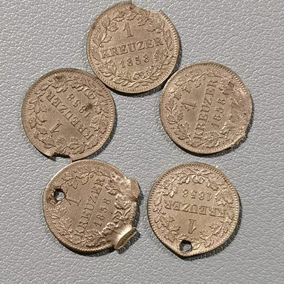 🎉🎊乐享宝藏💎💰~20230324专场 德意志巴伐利亚1克鲁泽银币5枚