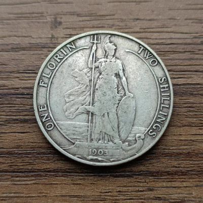 【淘币小摊】第七十八拍  银币套币场  满百包邮 - 英国1903年爱德华七世1弗洛林海神银币