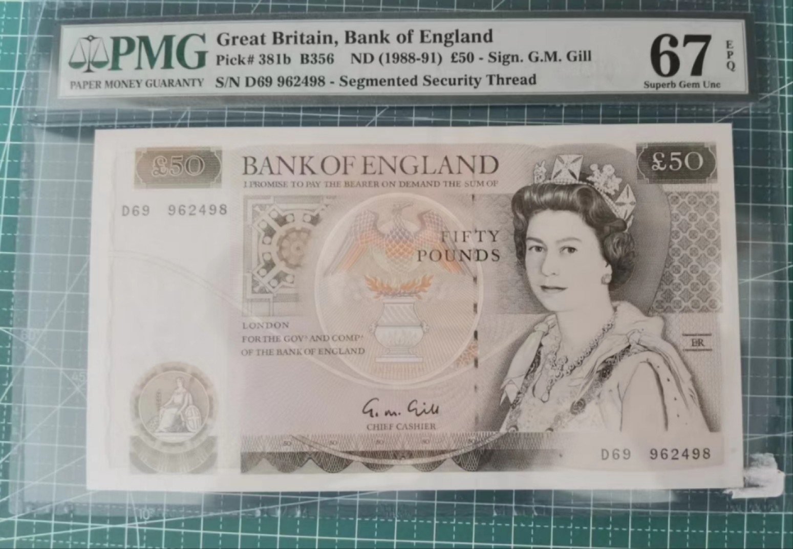 【世界钱币】精选微拍第56期暨2023年第三期  评级币专场 【一口价已售出，勿出价】1988-91免英国D序列50镑 PMG67E高分