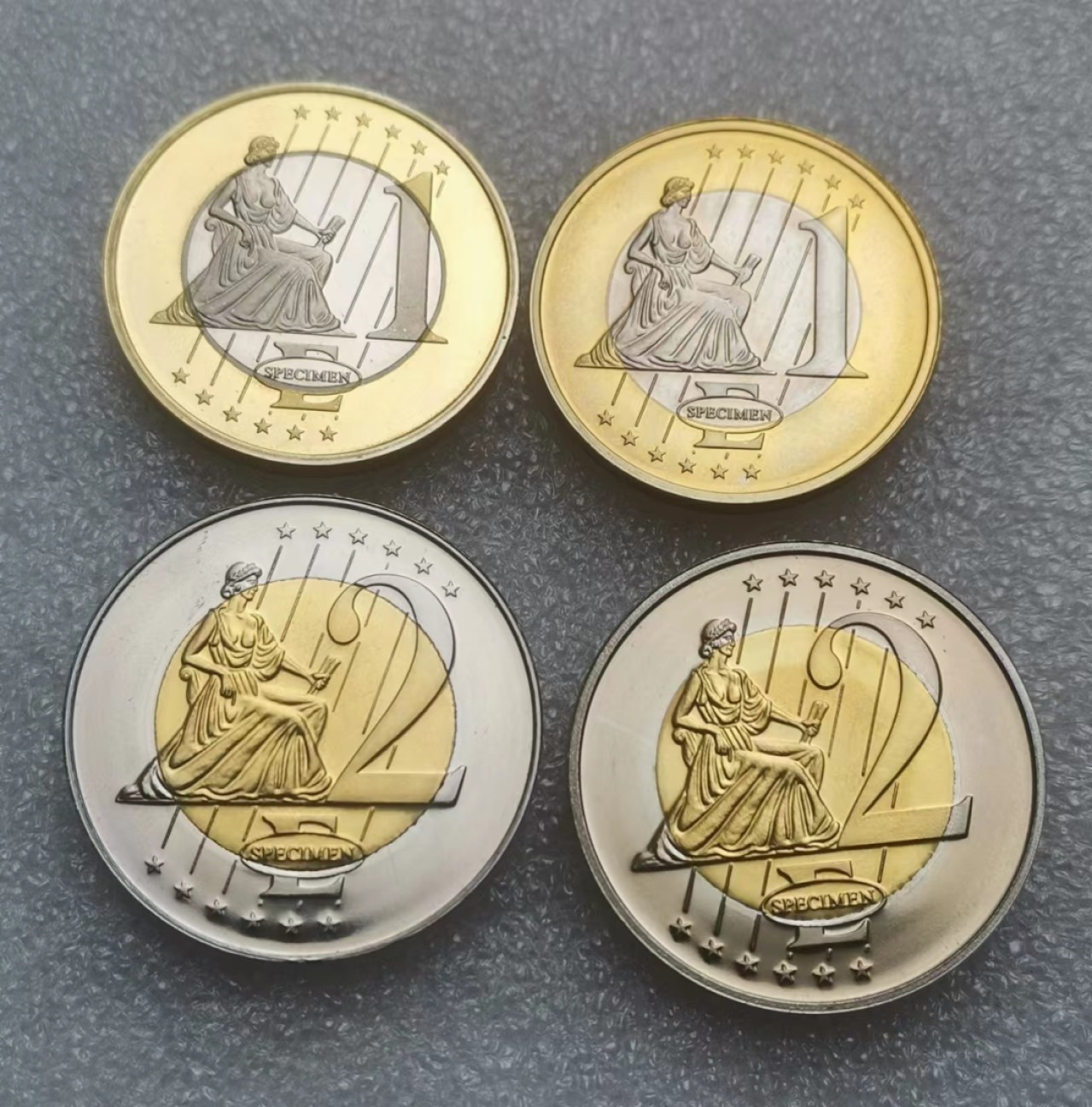 瓶子🏺第83期拍卖会 梵蒂冈双色币4枚套（样币性质）正面有样币的标记ESSAI