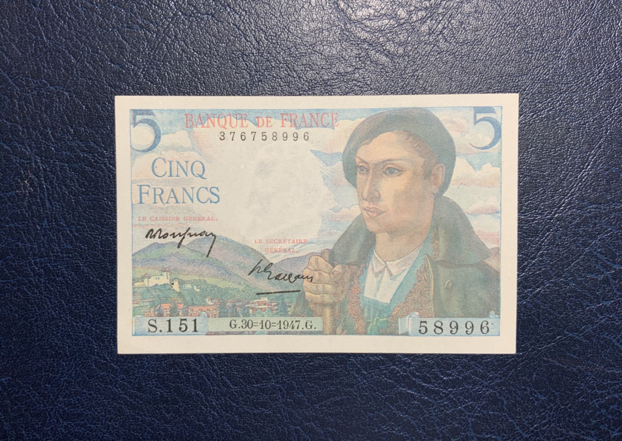 收藏联盟Quantum Auction 第241期拍卖  法国1947年5法郎 品相UNC- 有针孔 