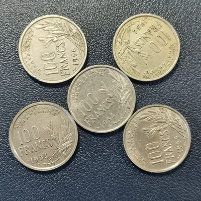 🎉🎊乐享宝藏💎💰~20230324专场 5枚法国老版100法郎