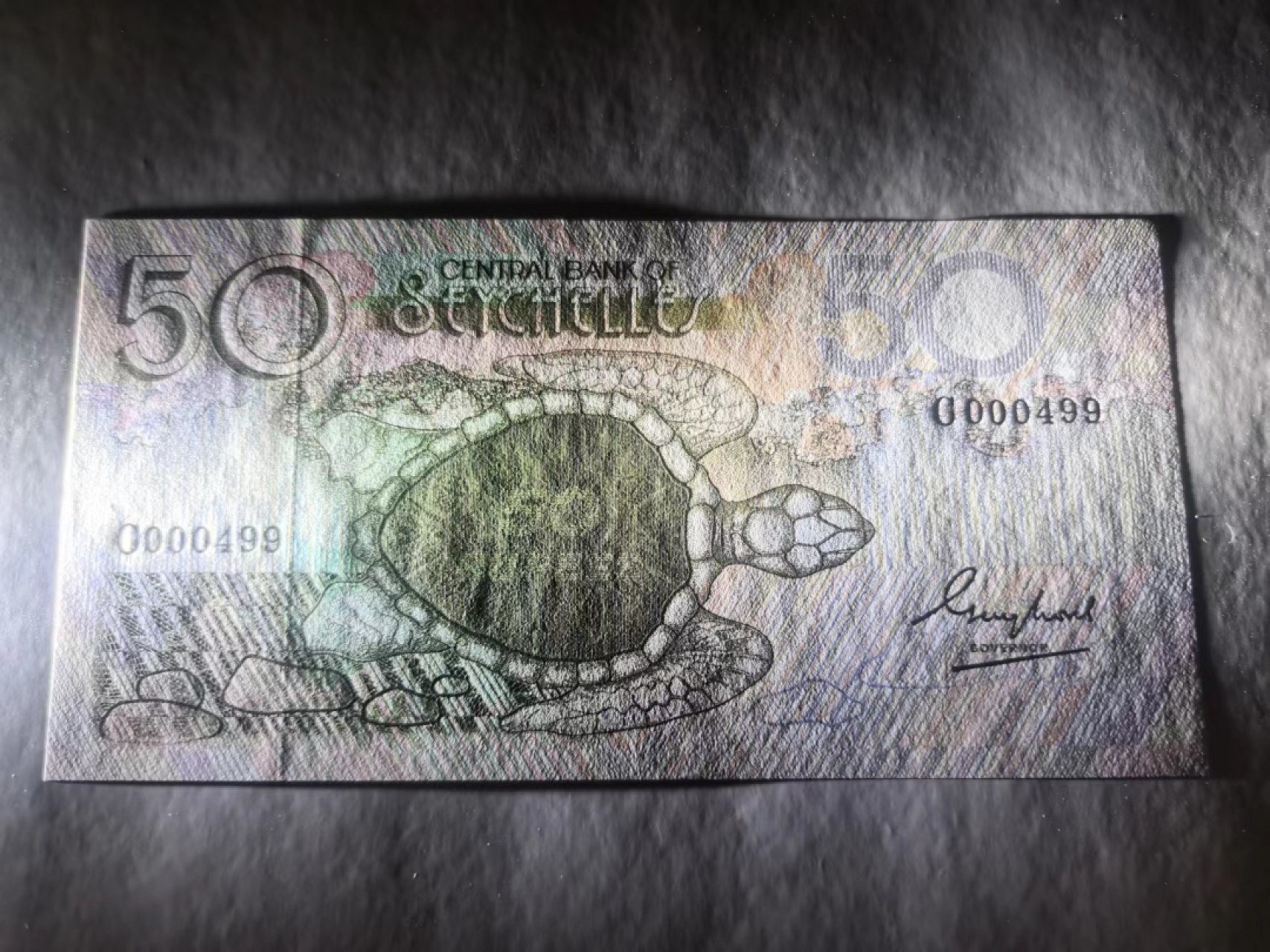 外钞荟萃x民国风云专场 塞舌尔1983版50卢比 百位小号 全新品相