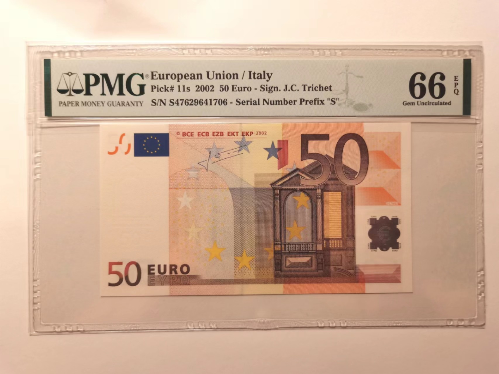 外钞荟萃x民国风云专场 2002年50欧元二签 意大利版